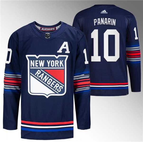 Men's New York Rangers #10 Artemi Panarin Navy Stitched Jersey Dzhi